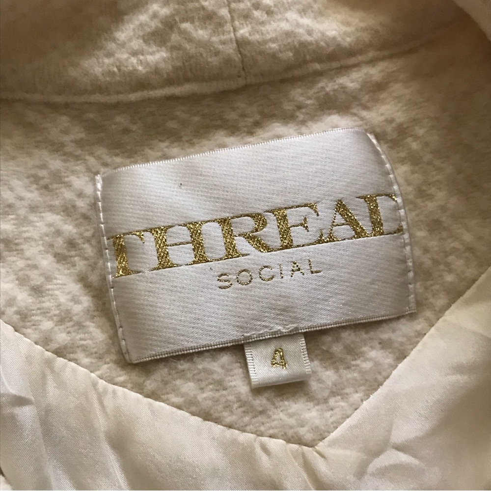 THREAD Social Statement Ivory Wool Coat - Picture 6 of 10
